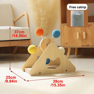 Ferris Wheel Cat Scratching Board With Sisal Balls for Play and Exercise