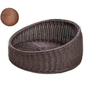 Rattan Cat Bed Open Cat House Summer Bed for Cats Pet Supplies