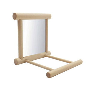 Bird Mirror with Perch 2-in-1 Toy Stand for Small to Medium Birds