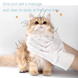 Cat Dog Cleaning Gloves Wipes Fur Disposable Glove Wipes Face Washing Grooming