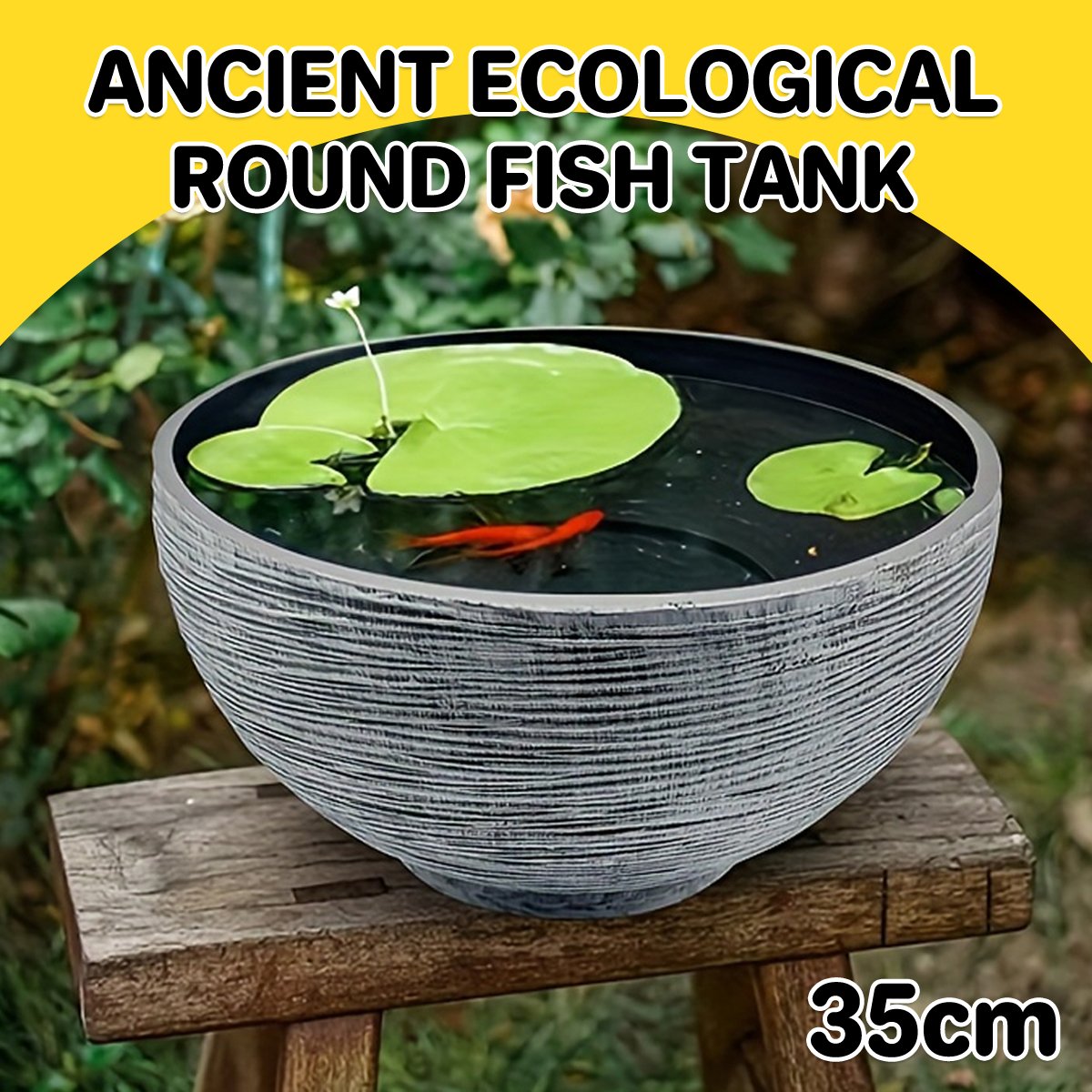 Ancient-Style Resin Fish Tank Bowl