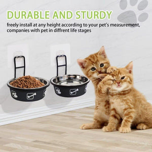 Wall-Mounted Stainless Steel Pet Bowl for Cats and Small Dogs Durable & Stylish