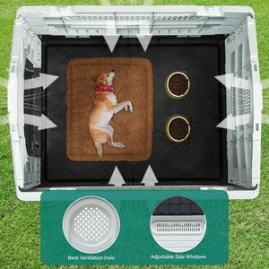 Dog Kennel Four Seasons Sunscreen Rainproof Outdoor Pet Shelter with Toilet