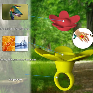 Wearable Hummingbird Feeder Ring for Close-Up Bird Feeding