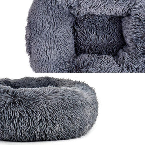 Cat Bed Pet Bed Dog Donut Nest Calming Deep Sleeping Soft Plush Kennel Washable