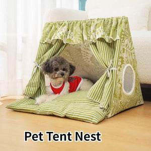 Semi-Closed Cat Tent Comfortable Pet Bed for Small Dogs & Medium Cats