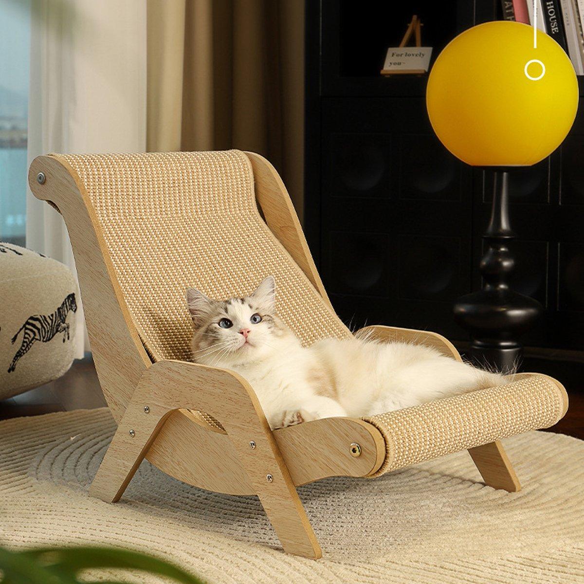 Cat Scratching Recliner Sofa 2 in 1 Lounge Bed Durable Scratch Board Furniture