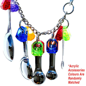 Parrot Bite Toy Parrot Toy Bird Toy Metal Spoon String Toy 113g