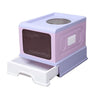 Foldable Enclosed Kitty Litter Box with Drawer for Cats