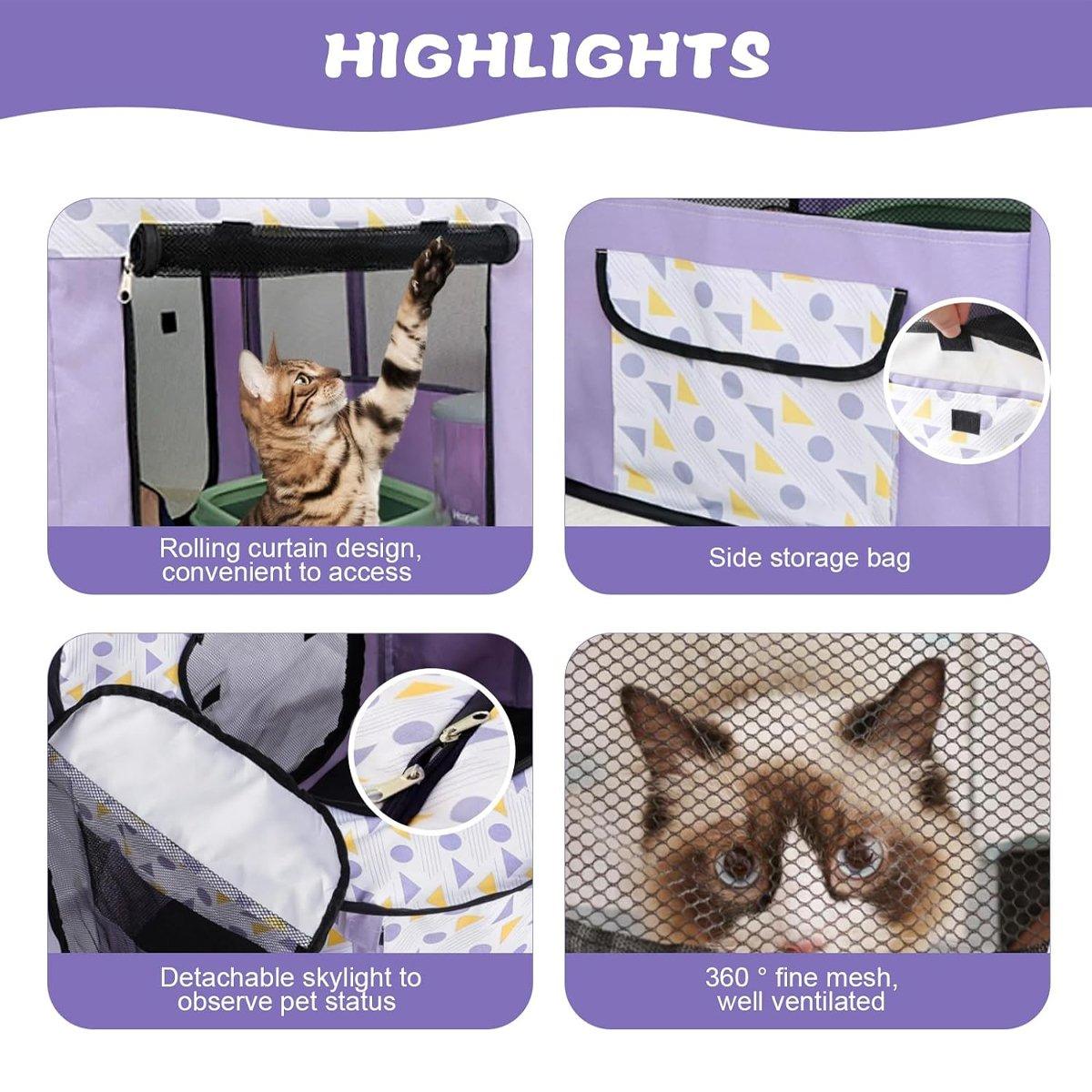 Foldable Cat Dog Kennel Pet Delivery Cage Portable Pet Fence Tent for Home