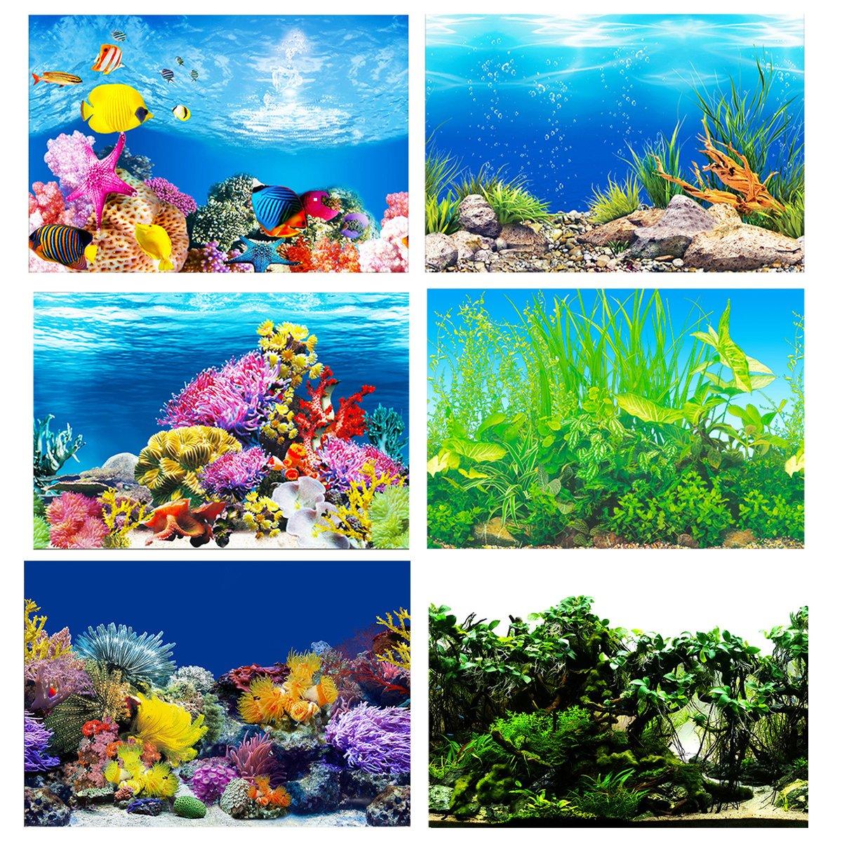 Double-Sided 3D Fish Tank Background Realistic PVC Aquarium Décor