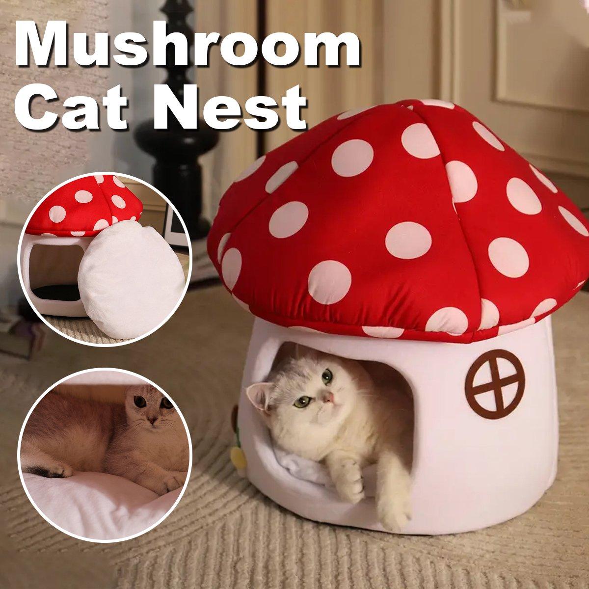 Mushroom Cat Kennel Cosy & Stylish Pet Bed for Cats and Small Animals