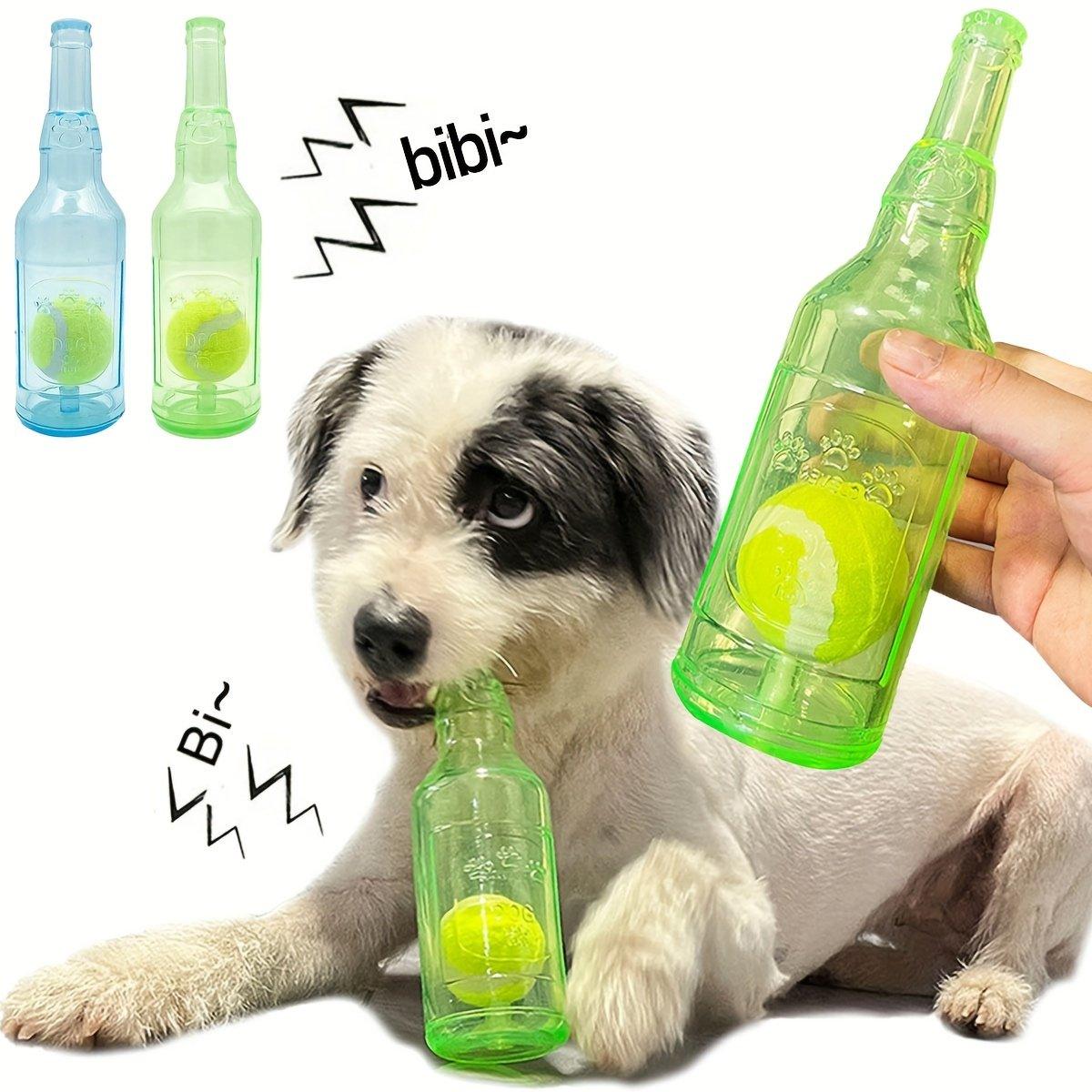 Durable Pet Teething Resistant Tennis Ball Wine Bottle Chew Toy for Dogs Play