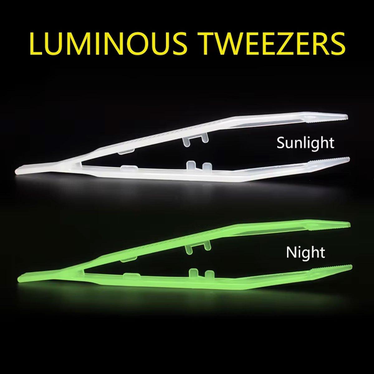 Luminous Tweezers 18cm Straight Feeding Tool For Reptile Tortoise Lizard Frog Spider