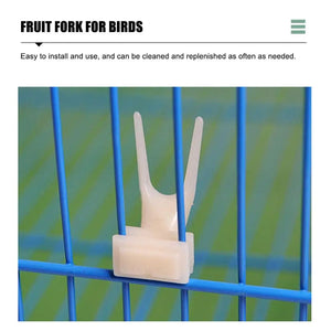 10pcs Parrot Bird Supplies Large Fruit Fork Plastic Utensils for Birds Cage