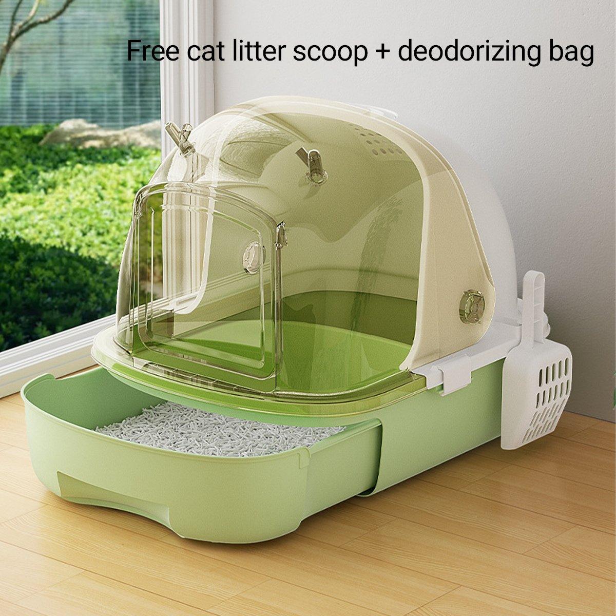 Cat Litter Box Oversized Fully Closed Cat Toilet Odor-proof