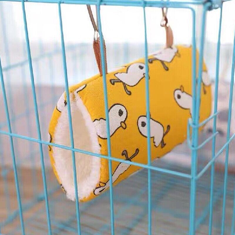 Pet Tunnel Hammock Linen Plush Cotton Cage Hanging Guinea Pig Hamster Warm Sleep