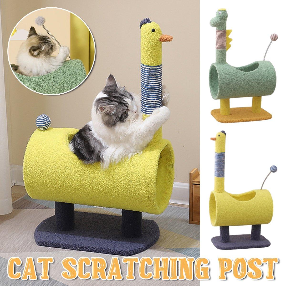 Durable Sisal Cat Climbing Frame Duck & Dinosaur Shapes