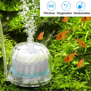 2pcs Aquarium Water Filter Barrel Oxygen Pump Fish Tank Aquarium Supplies