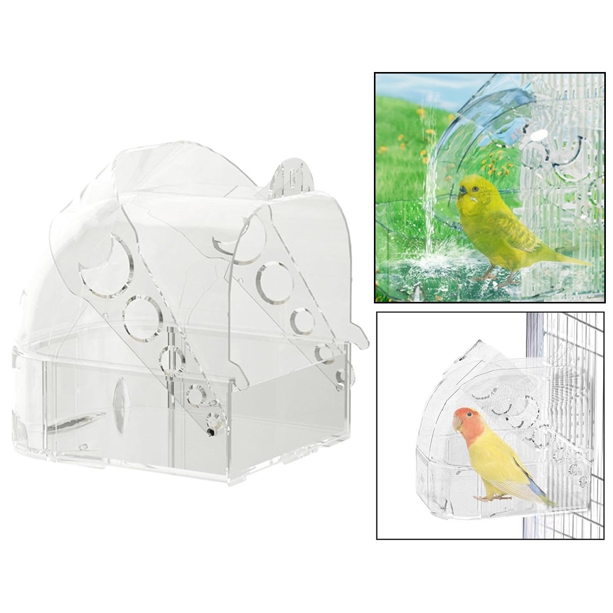 Parrot Bathers Large Bathroom Birdcage Supplies Multi-purpose Bath Room Sleeping Nest Feeding Box Tiger Skin Bird Bathtub