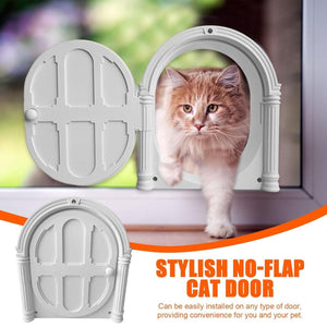 Stylish and Secure White Pet Door for Cats