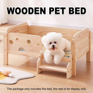 Solid Wooden Dog Kennel Durable Universal Pet Bed Comfortable Outdoor Indoor Bed