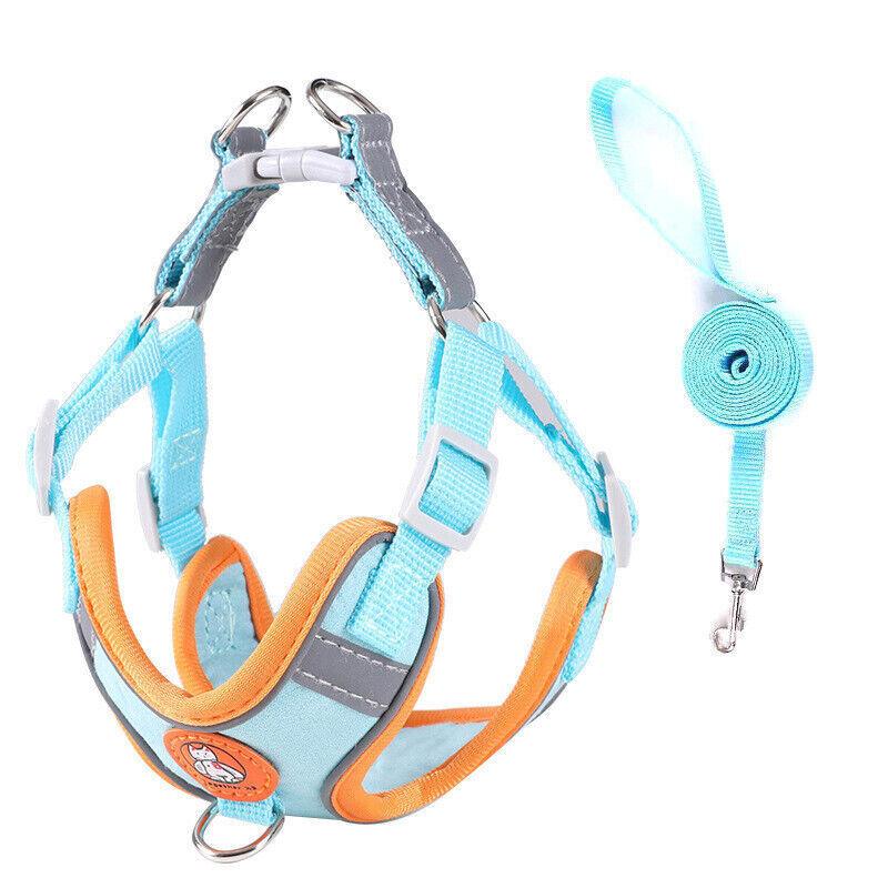 Dog Harness Cat Lead Puppy Leash Vest Mesh Breathe Adjustable Braces Small Pet