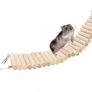 Wooden Hamster Toy Furniture Small Fence Climbing Stairs Arch Bridge for Pets