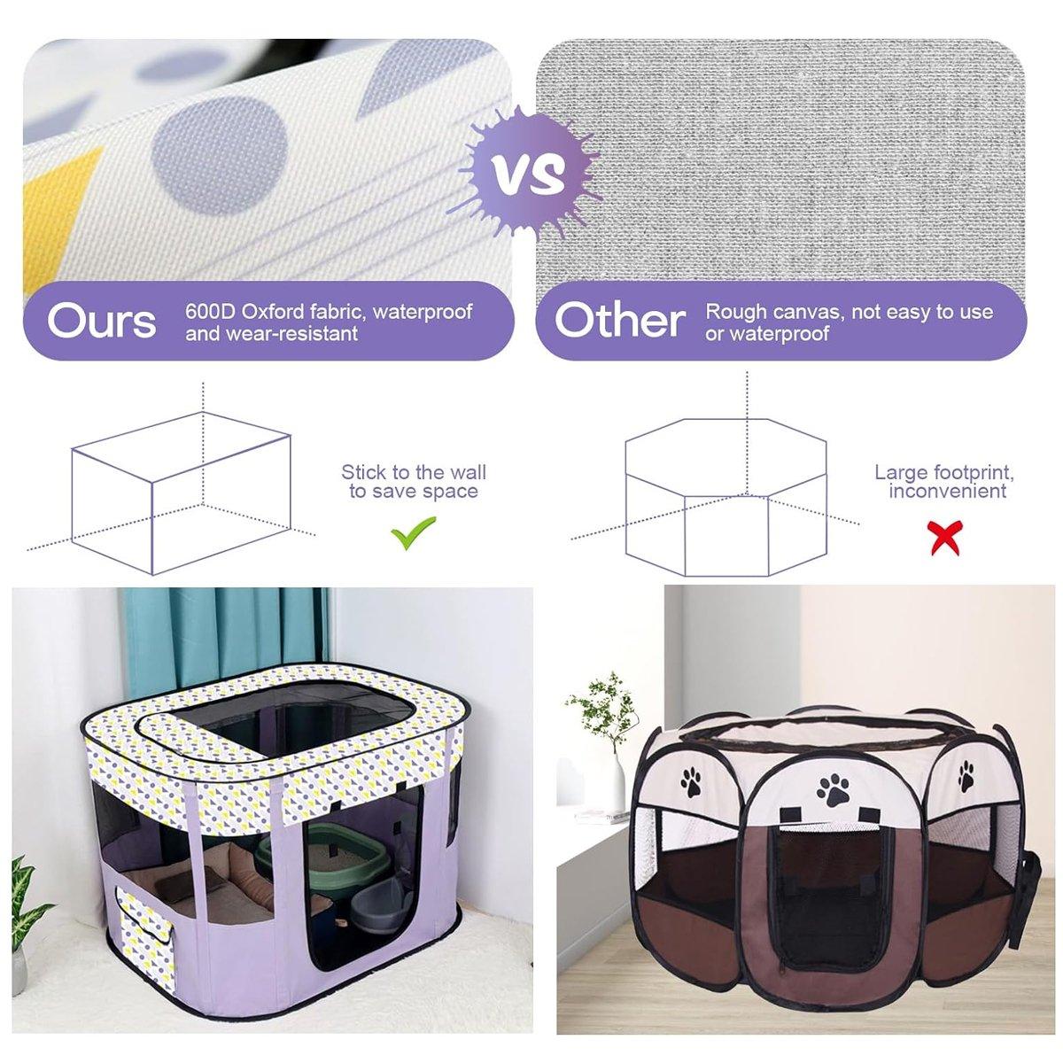 Foldable Cat Dog Kennel Pet Delivery Cage Portable Pet Fence Tent for Home