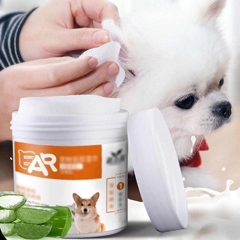 130pcs Pet Eye and Ear Cleaning Wipes Effective Dog and Cat Tear Stain Remover