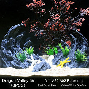 Aquarium Resin Dragon Stone Rock - Decorative Ornaments for Fish Tank