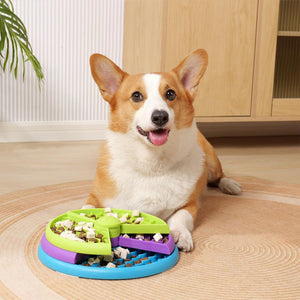 Interactive Slow Feeder Dog Bowl Rotating Design for Healthy Eating