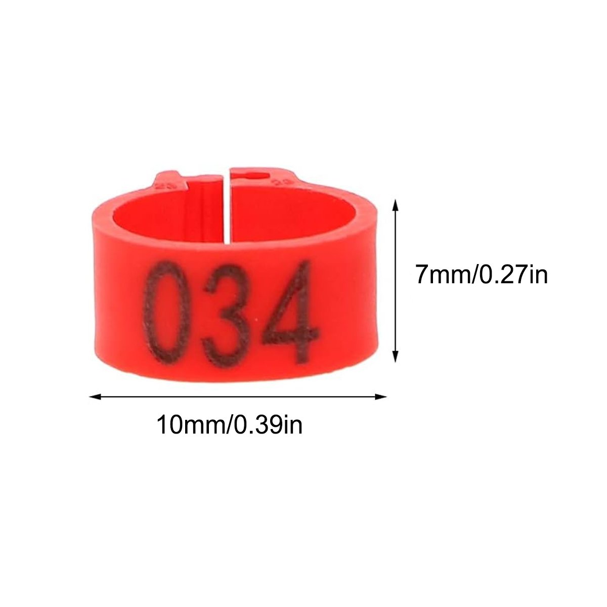 100 Numbered Bird Leg Bands for Poultry