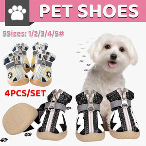 4PCS Dog Shoes Teddy Bears Soft Sole Shoes Small Dog Puppy Anti-Breathable Shoes