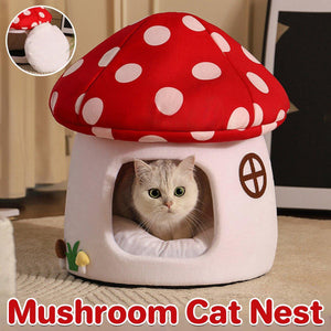 Mushroom Cat Kennel Cosy & Stylish Pet Bed for Cats and Small Animals