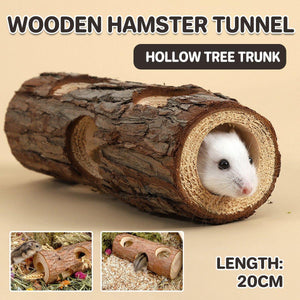 Premium Solid Wood Hamster Tunnel - Natural and Durable Chew Toy