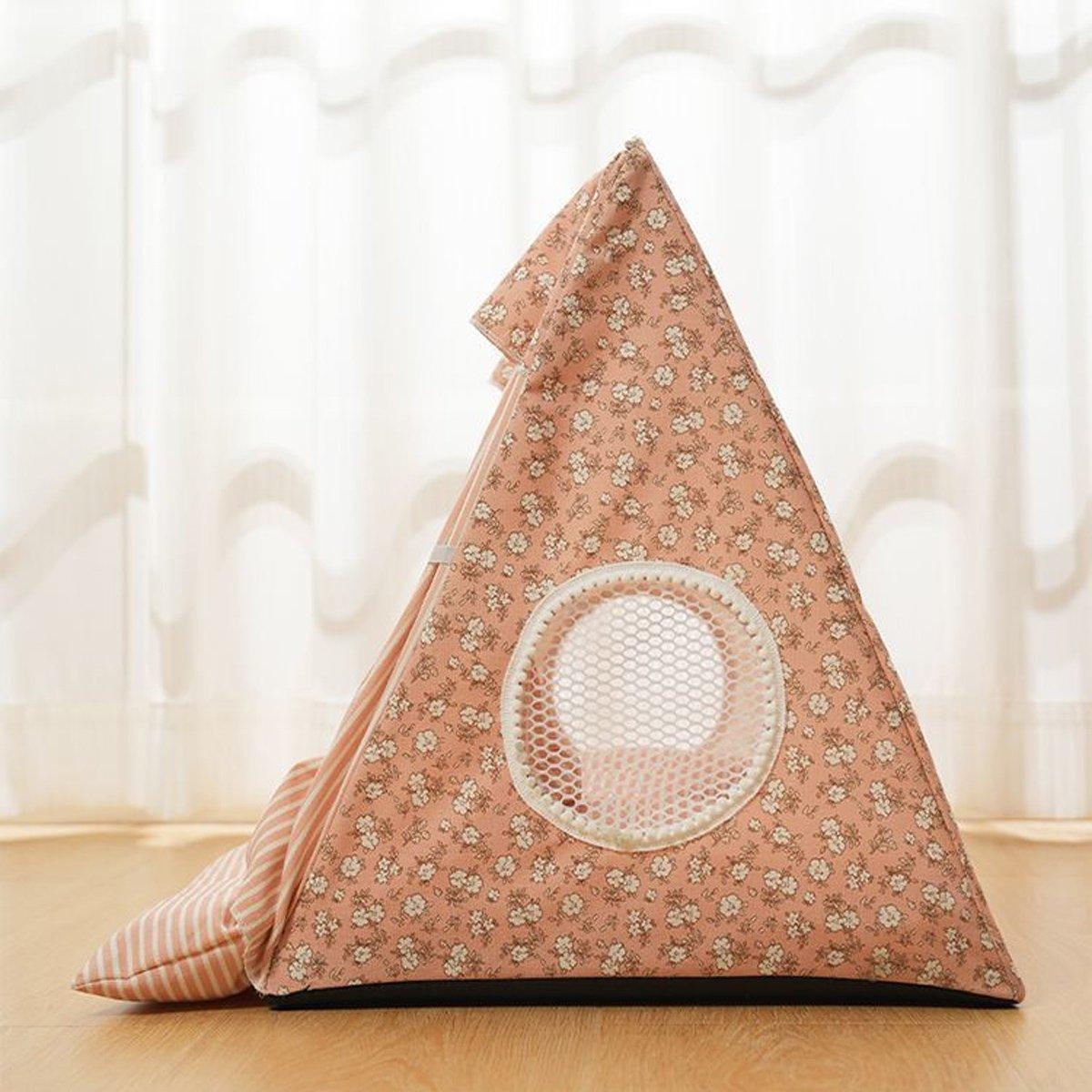 Semi-Closed Cat Tent Comfortable Pet Bed for Small Dogs & Medium Cats