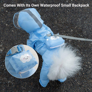 Waterproof Dog Raincoat with Feet Full Coverage Pet Rainy Clothes for Small Dogs