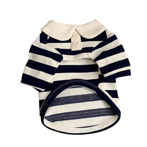 Striped Crew Neck Dog T-Shirt Fashionable Pet Outfit in Multiple Sizes