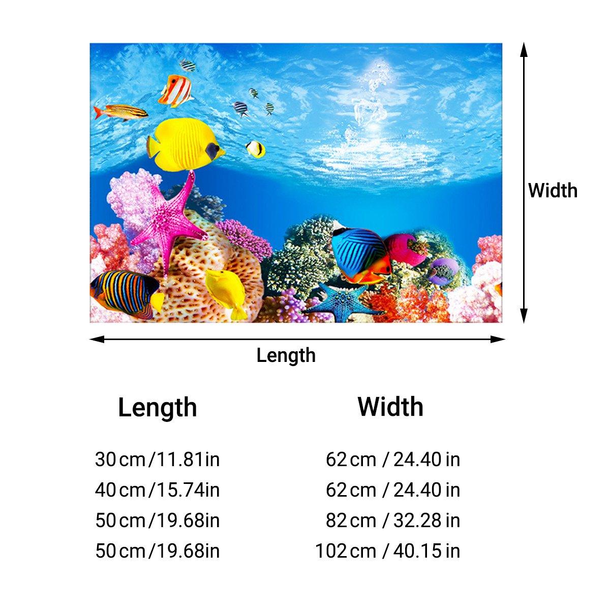 Double-Sided 3D Fish Tank Background Realistic PVC Aquarium Décor