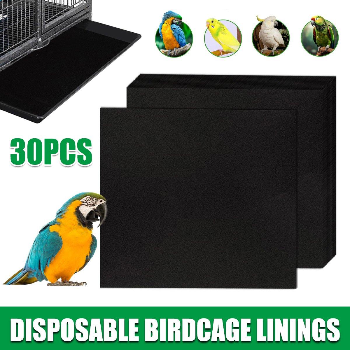 30pcs Disposable Birdcage Lining Large Cage Parrot Absorbent Birdcage Lining