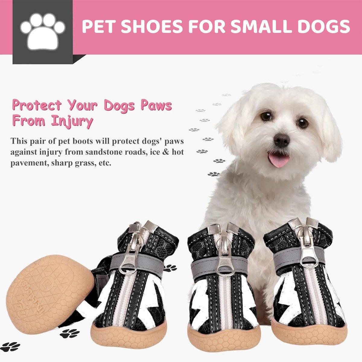 4PCS Dog Shoes Teddy Bears Soft Sole Shoes Small Dog Puppy Anti-Breathable Shoes