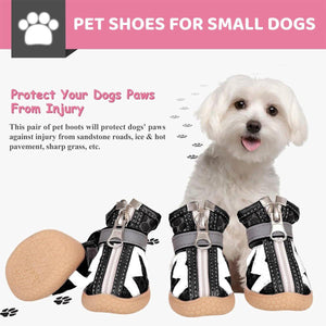 4PCS Dog Shoes Teddy Bears Soft Sole Shoes Small Dog Puppy Anti-Breathable Shoes