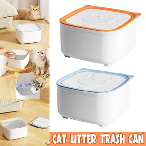 Compact Cat Trash Can with Flip Lid Deodorant & Odor Control Bin