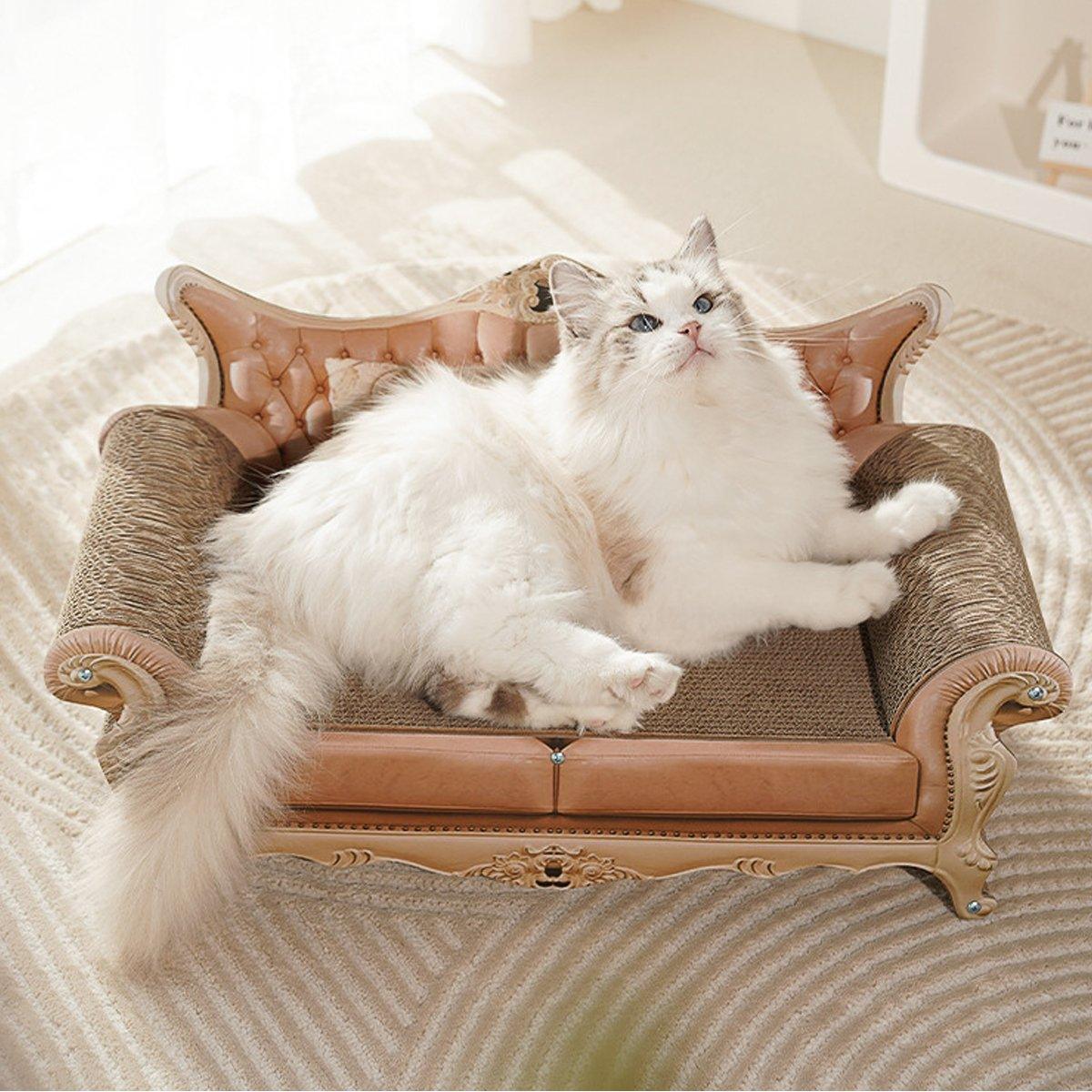 Luxury Cat Scratching Sofa Corrugated Cardboard Claw Sharpener & Cat Lounge