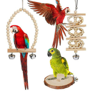 17PCS Bird Toys Swing Toys