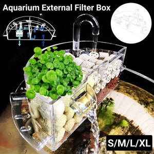 Round Fish Tank Filter Box Aquarium Trickle Box Small External Top Quiet Water Purification