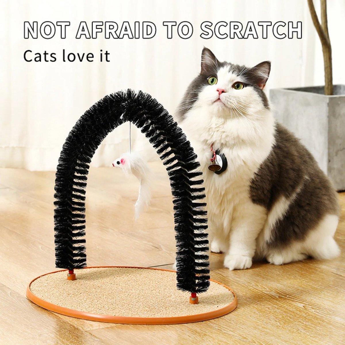 Arch Cat Scrub Brush Pet Grooming Toy Self Groomer Tickle Device for Cats