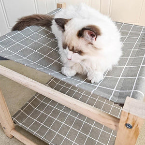 Solid Wood Dual-Layer Cat Hammock Cat Bed