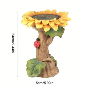 Resin Gardening Ornaments Sunflower Bird Drinker Sunflower Crafts Ornaments